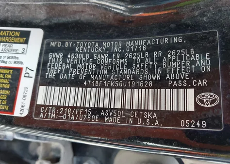 4T1BF1FK5GU191628